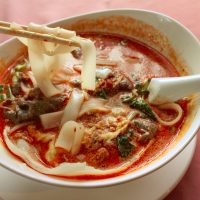 Chef’s Special Satay Noodle Soup with Flat Noodles